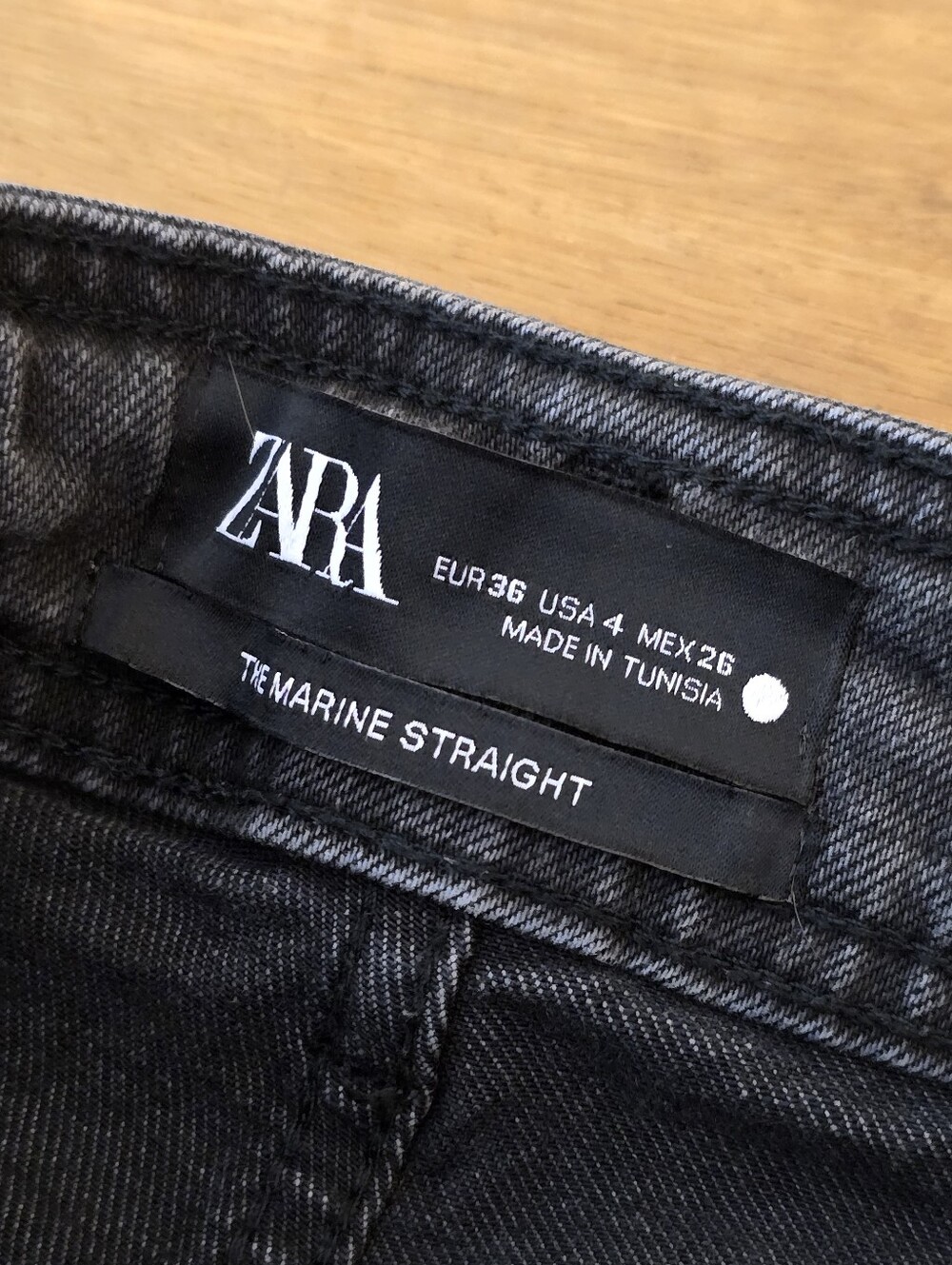 ZARA 4 The Marine Straight Washed Black Jean Neutral Minimalist 4 - Picture 4 of 12